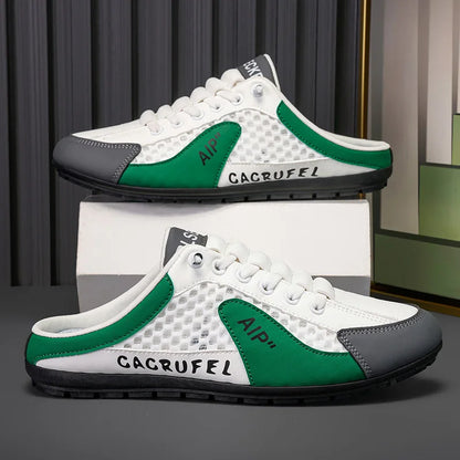 Breathable PU Leather Mesh Slides