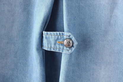 Cape Luxe Double-Breasted Denim Coat
