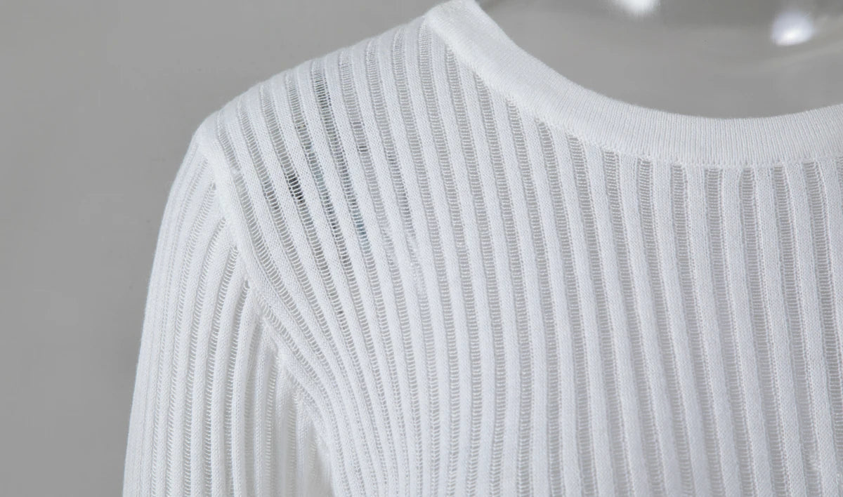 Luxe Sheer Striped Mesh Party Top