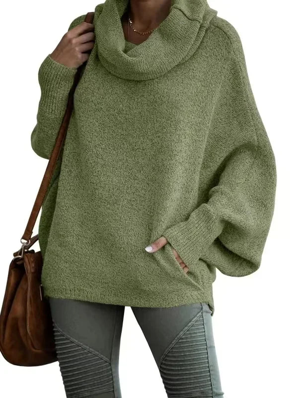 Cozy Drape Cowl Neck Sweater