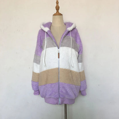 Oversized Plush Hooded Jacket