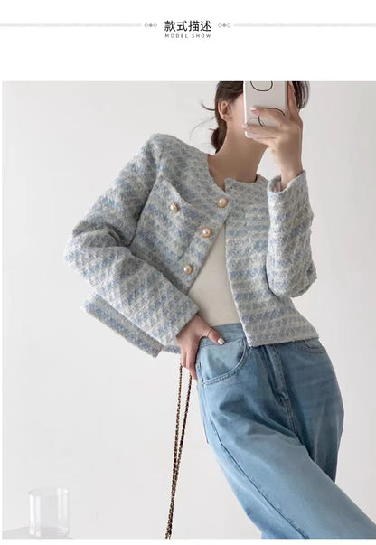 Elegant Tweed Short Coat