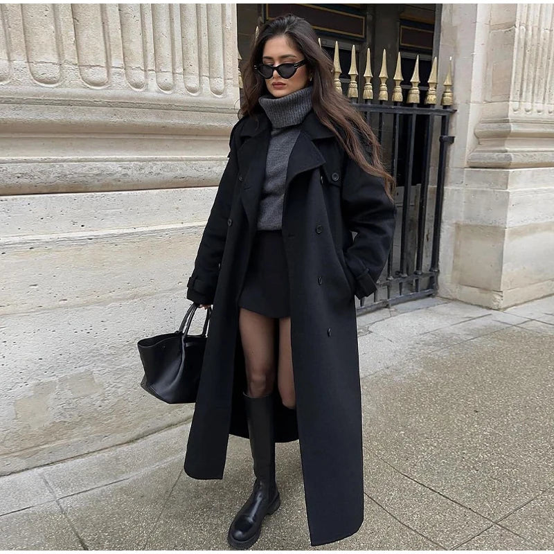 Fur Lapel Wool Overcoat