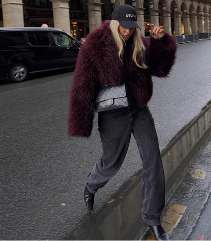 Long Sleeve Fur Coat