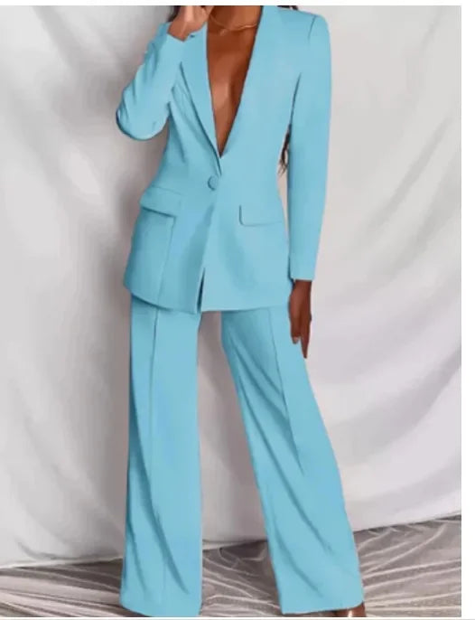 Elegant Long Sleeve Suit & Pants Set