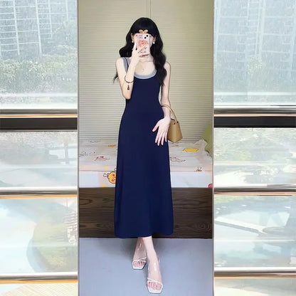 Stylish Black Knit Summer Dress