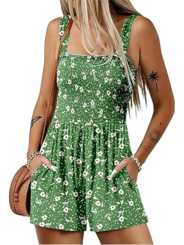 Trendy Square Neck Sleeveless Jumpsuit