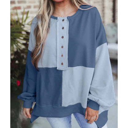 Trendy Contrast Buckle Sweatshirt