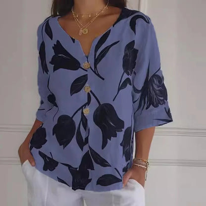 Meadow Breeze Cotton Linen Blouse