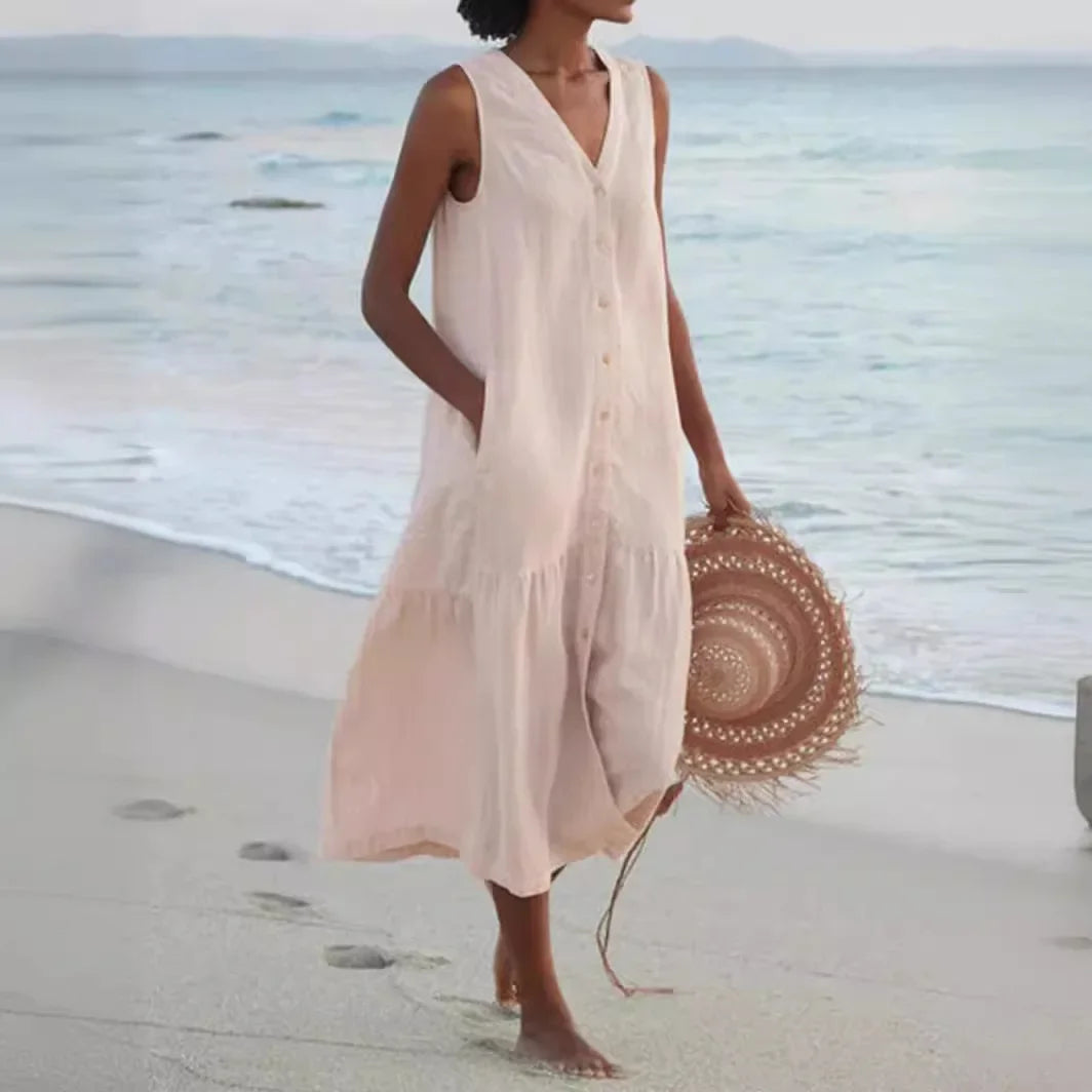 Casual Cotton Linen Dress