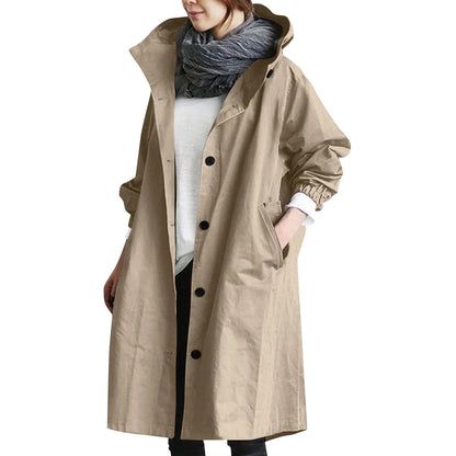 Women’s Long Hooded Trench Coat
