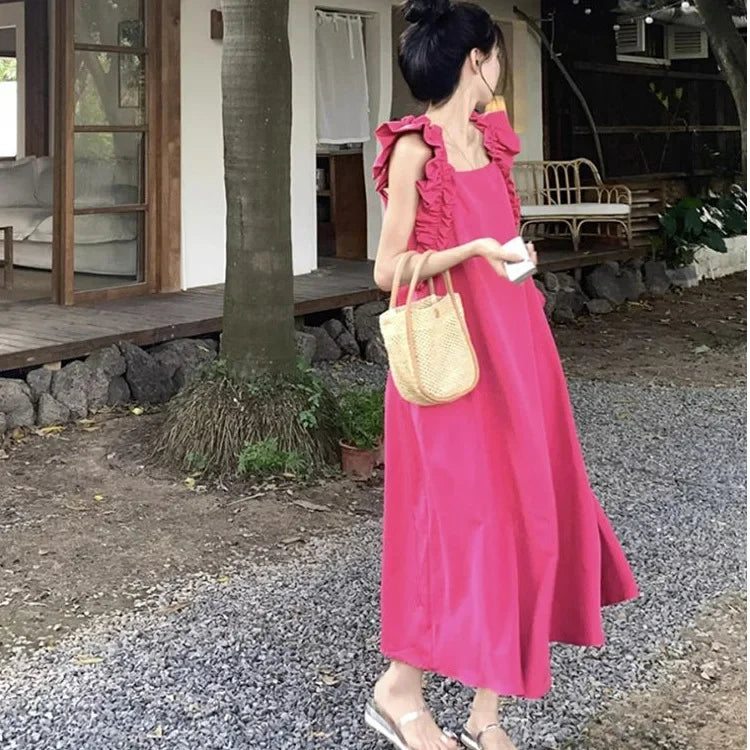 French Collar Sleeveless Slim Dress