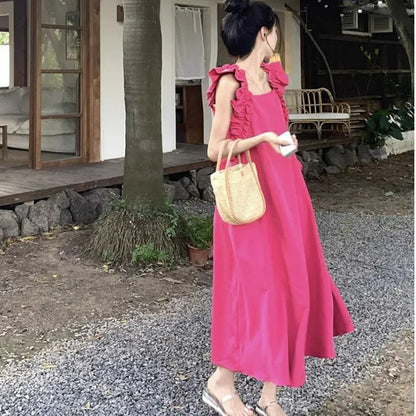 French Collar Sleeveless Slim Dress