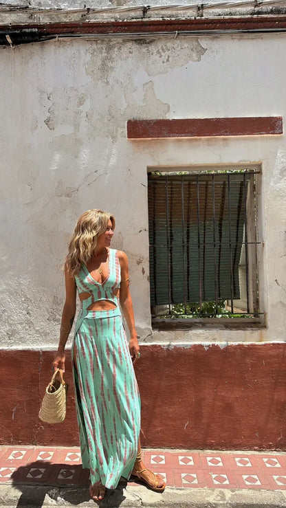 Midnight Allure Backless Slit Dress