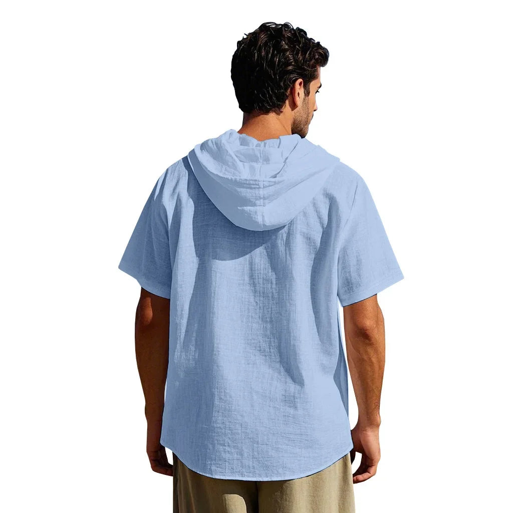 Lightweight Linen Hooded Summer Shirt
