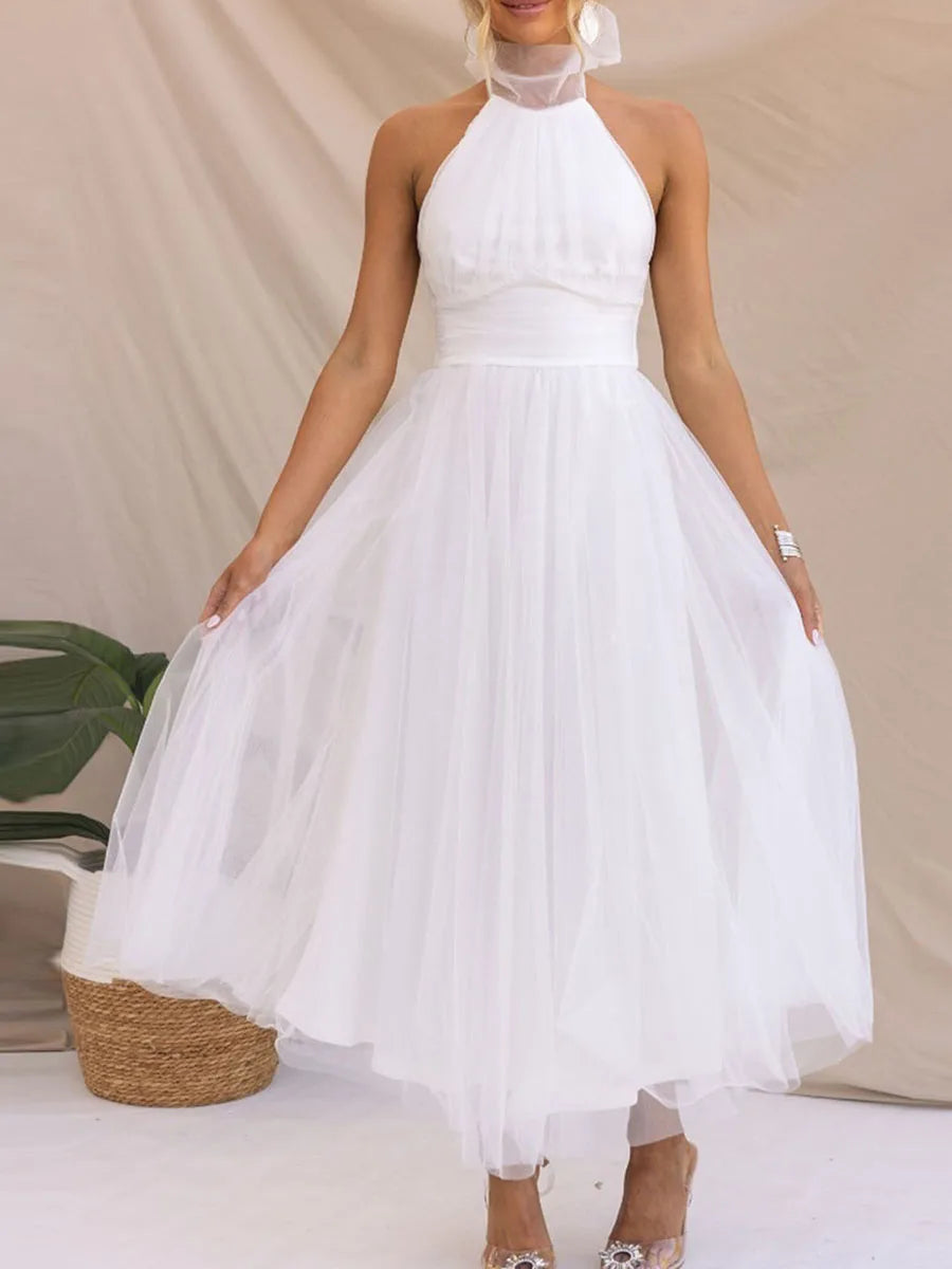 Chiffon Halter Neck Dress