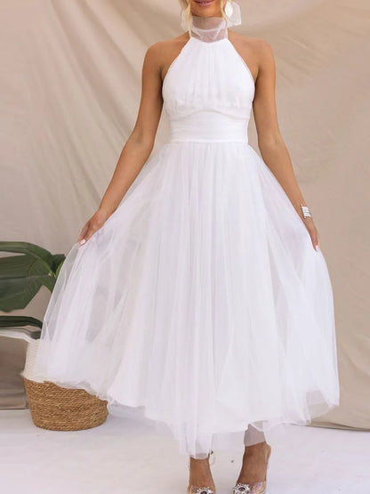 Chiffon Halter Neck Dress