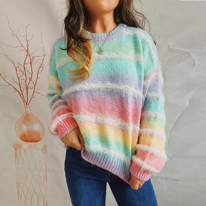 Cozy Gradient Stripe Knit Sweater