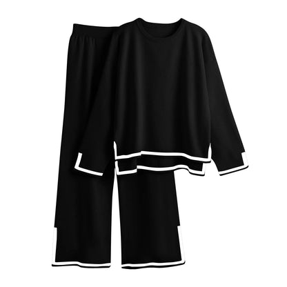 Knitted Women’s Trousers Suit — Two-Piece Set