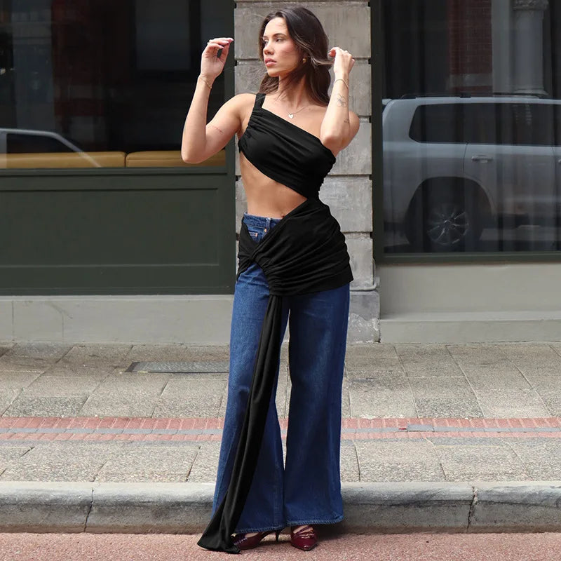 Elegant One-Shoulder Lace Evening Dress