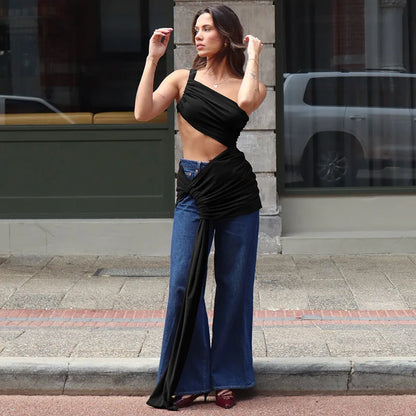 Elegant One-Shoulder Lace Evening Dress