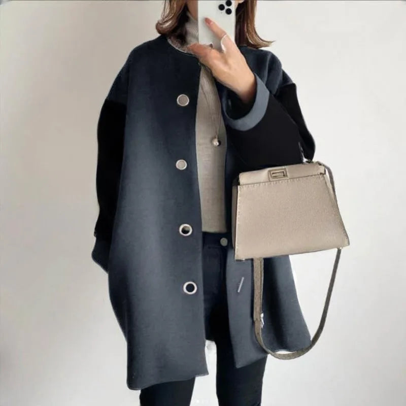 Retro Ease Button-Up Cardigan Coat