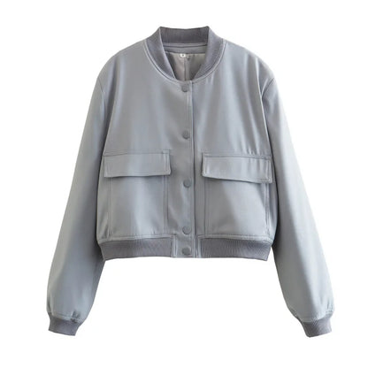Cropped Bomber Aviator Jacket Women