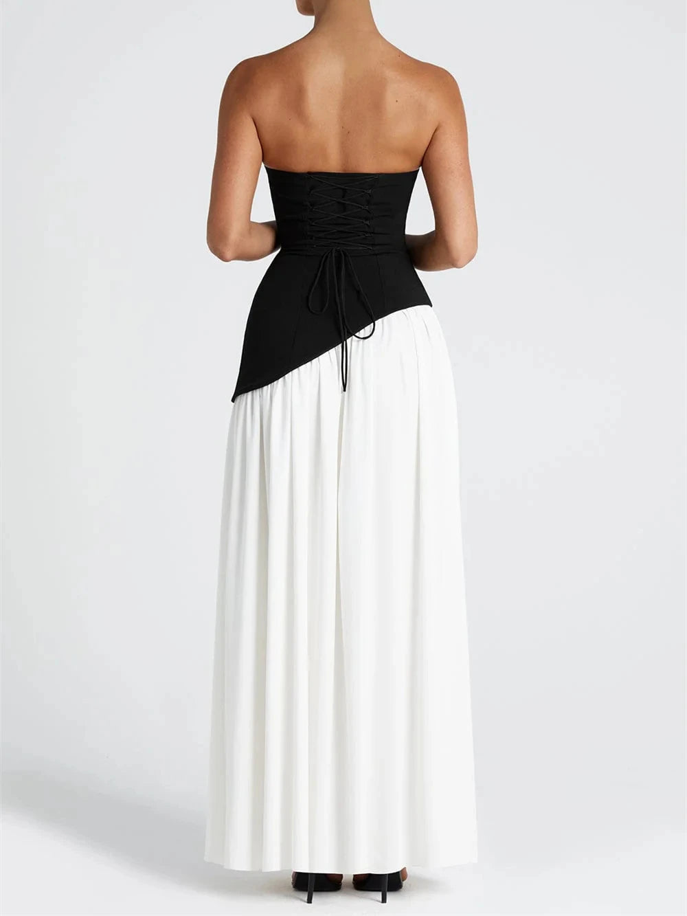 Midnight Charm Strapless Party Dress