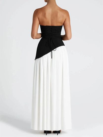 Midnight Charm Strapless Party Dress