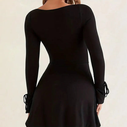 Glam Slit Long Sleeve Mini Dress