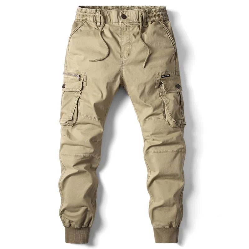 Men’s Elastic Waist Cotton Cargo Pants