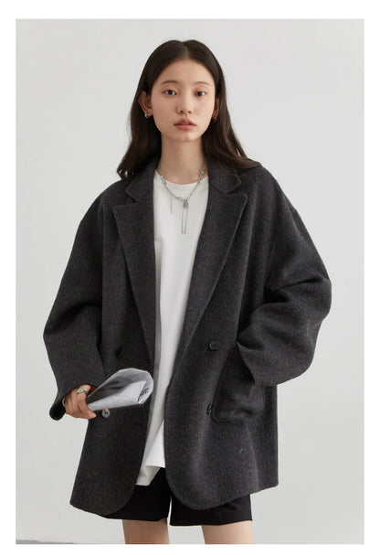 Women’s Luxury Wool-Blend Long Coat