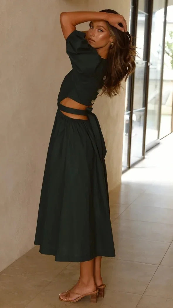 Sweet Bloom Puff Sleeve Dress