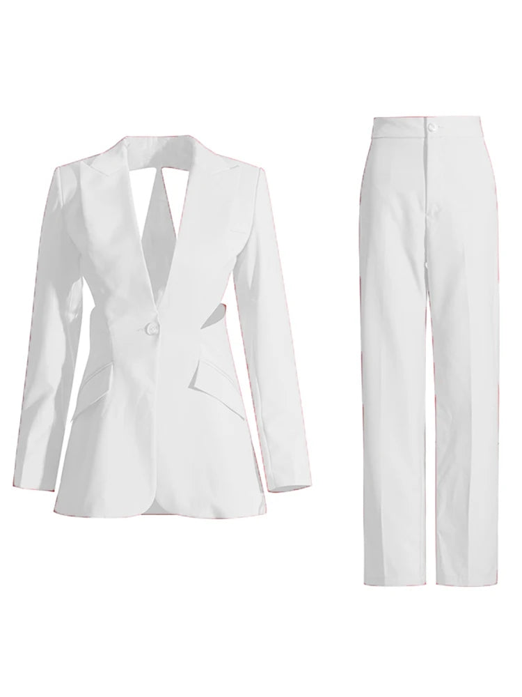 Power Chic Hollow Out Blazer Set