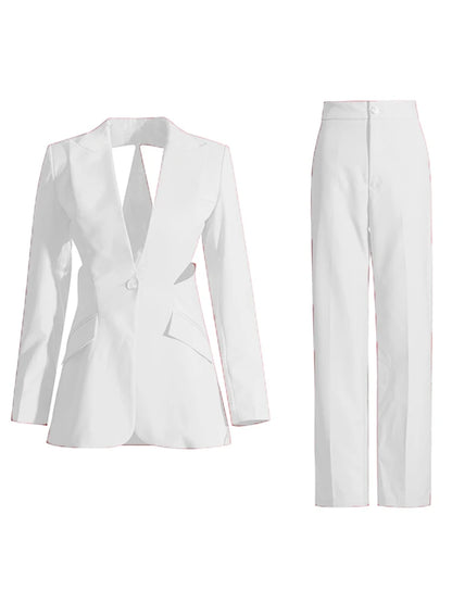 Power Chic Hollow Out Blazer Set