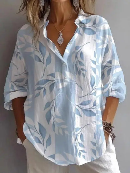 Bloom Verse Printed Lapel Top