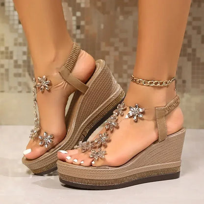 Crystal Platform Summer Sandals