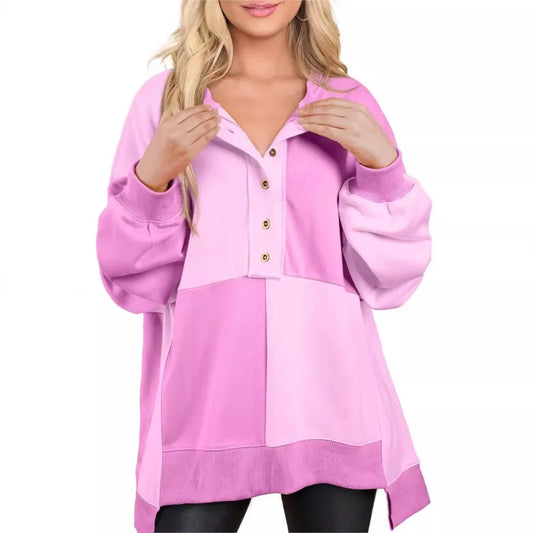 Trendy Contrast Buckle Sweatshirt