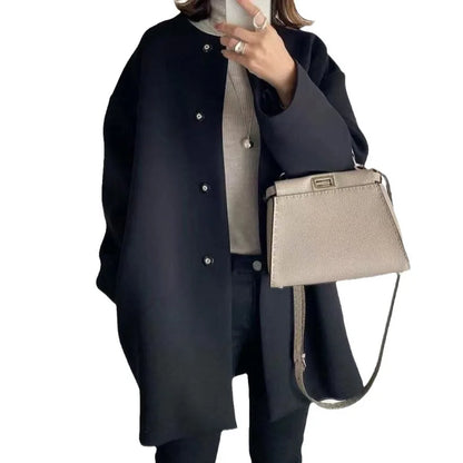 Retro Ease Button-Up Cardigan Coat