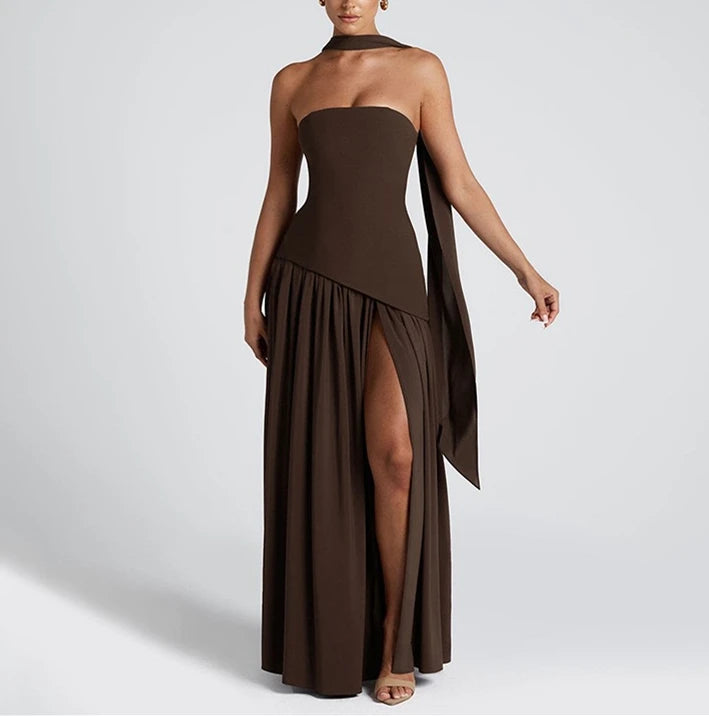 Midnight Charm Strapless Party Dress