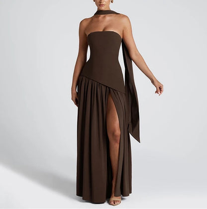 Midnight Charm Strapless Party Dress