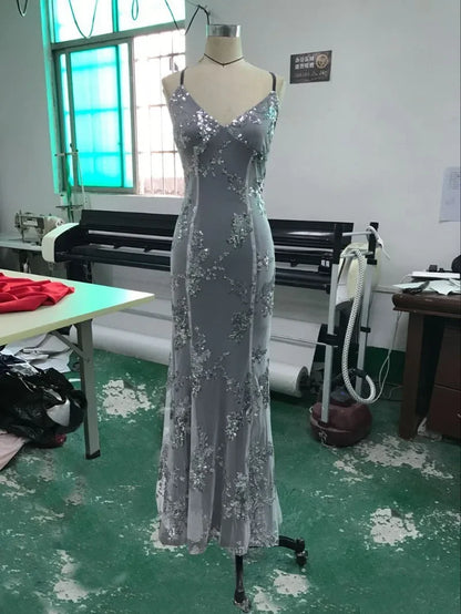 Starluxe Sequin Mesh Evening Gown