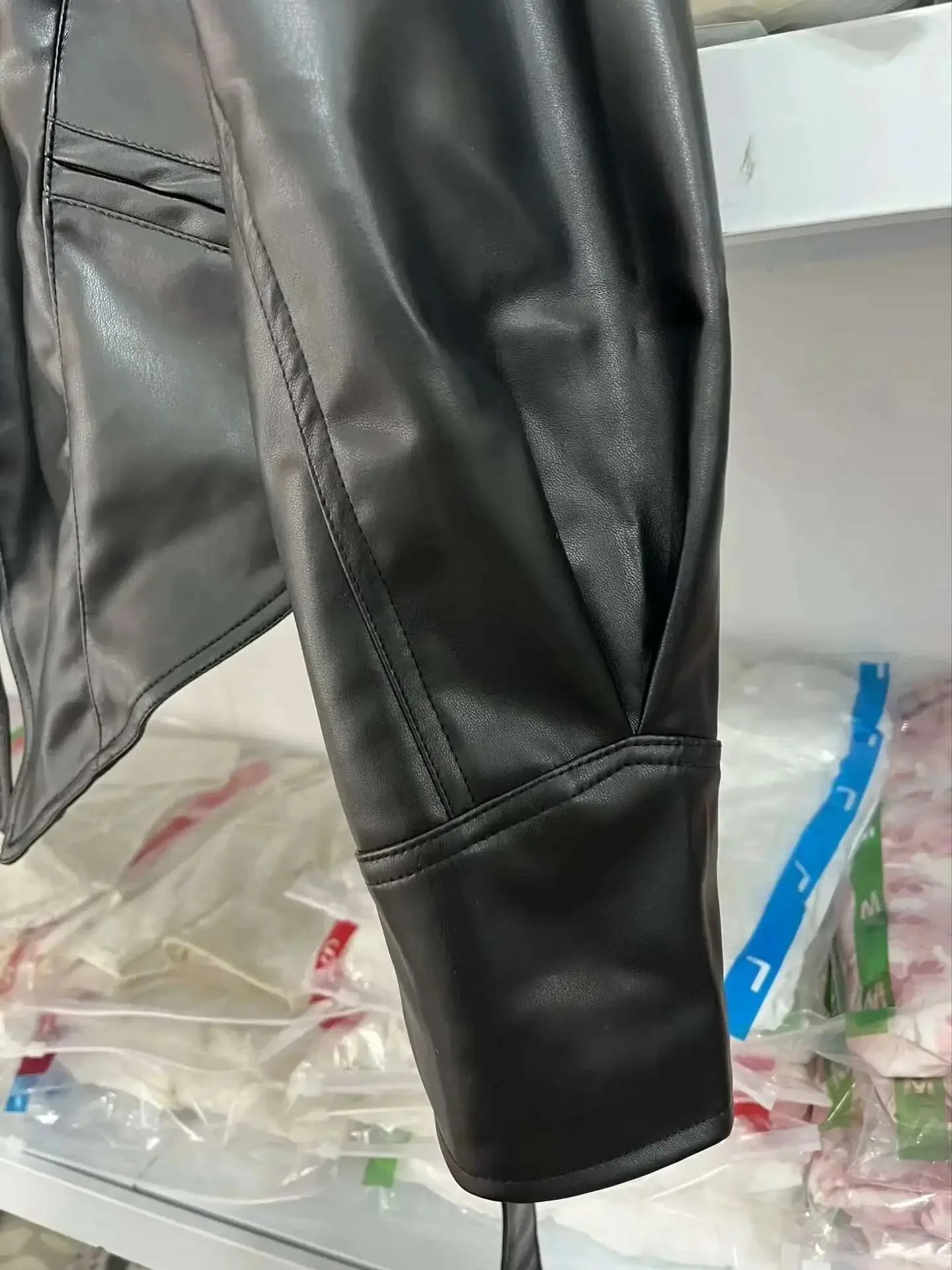 Lace-Up Faux Leather Jacket