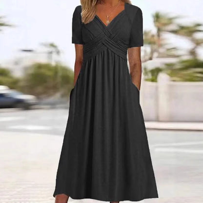 Fashion V Neck Elegant Casual Holiday Beach Dresses