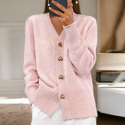 Women’s V-Neck Button Sweater