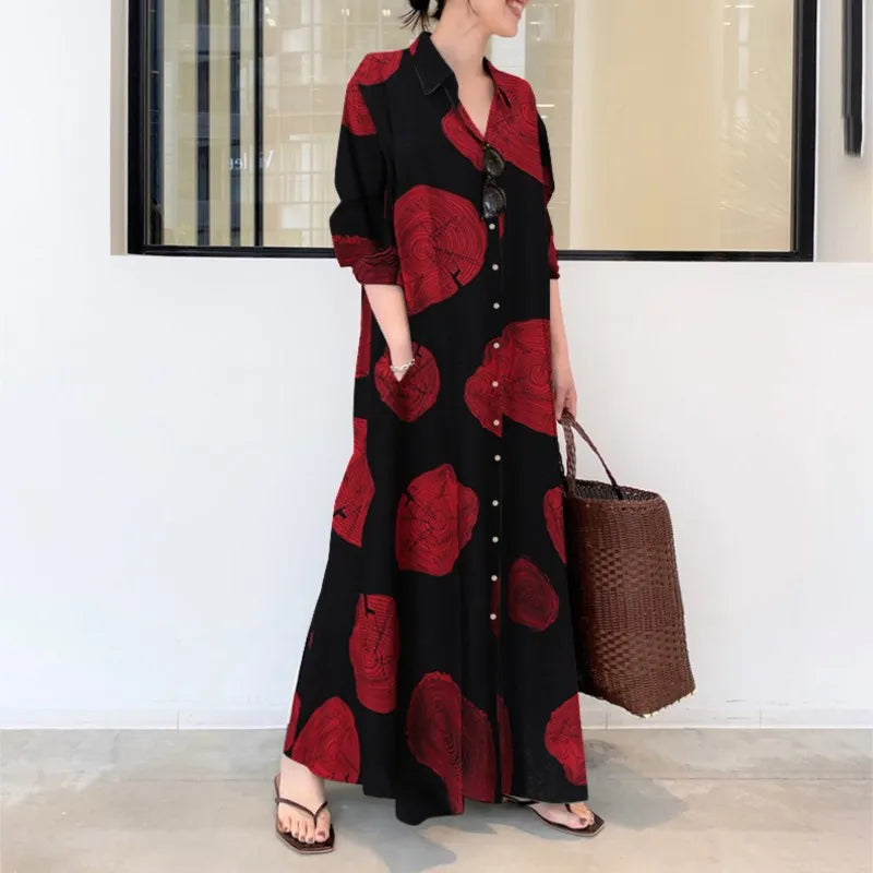 Rustic Grace Cotton Shirt Dress