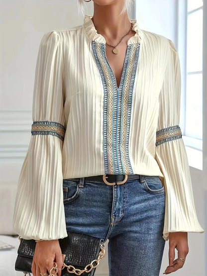 Colorblock Puff Sleeve Top