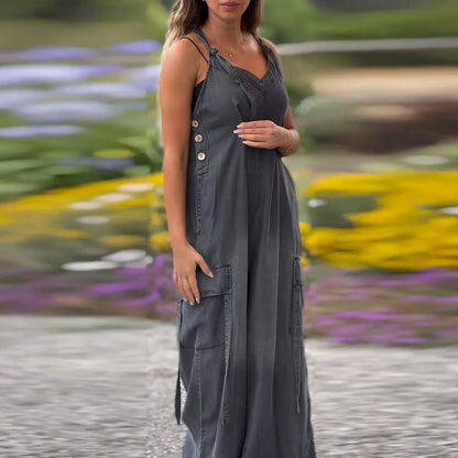 Effortless Charm V-Neck Jumpsuit