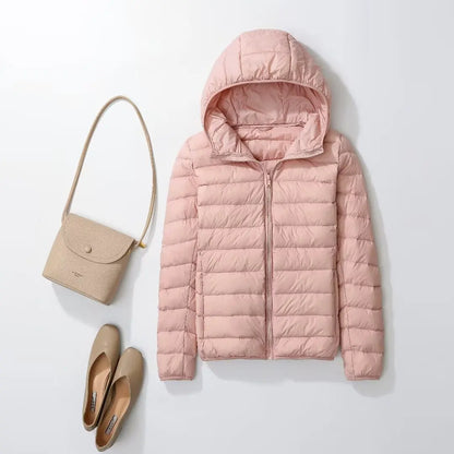 Women's Lightweight Hooded Duck Down Puffer Jacket