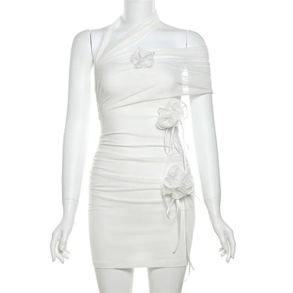 Bloom Edge One-Shoulder Mini Dress